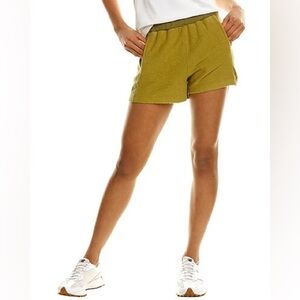 Monrow Green Reversed Soft Fleece Shorts